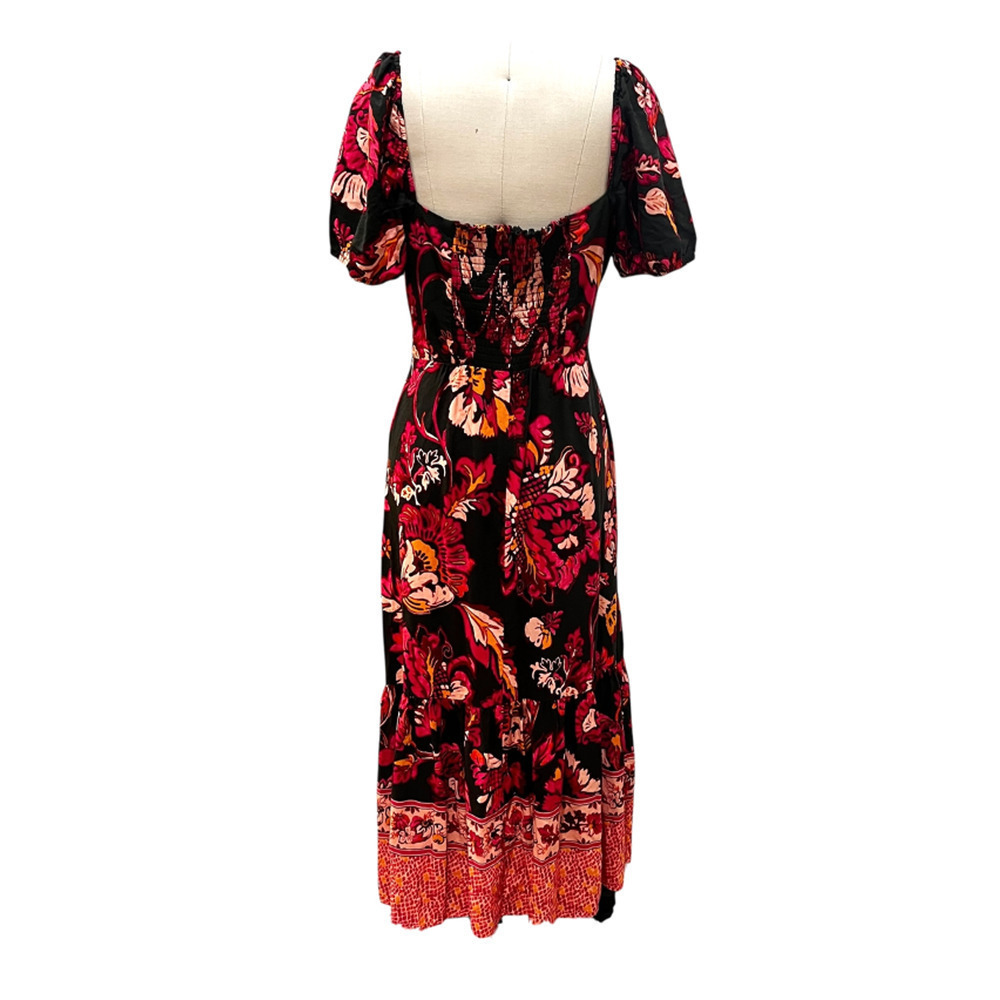 Adrianna by Adrianna Papell Rayon Sweetheart Neck Tiered Midi Dress SZ8 Floral - Picture 8 of 10